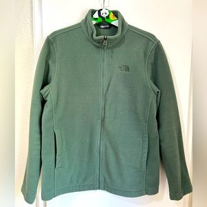 THE NORTH FACE MENS FLEECE ZIP UP JACKET GREEN SIZE LARGE
